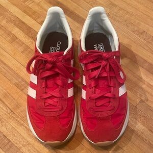 Adidas Red & White Cloudfoam Sneakers